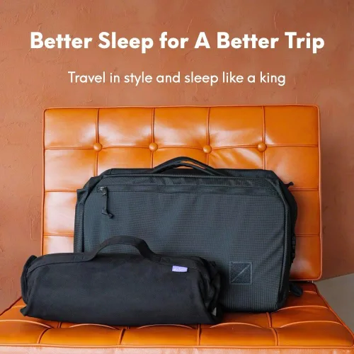 Vista 7 de Cushion Lab Almohada de Viaje para Sueño Profundo – Almohada de Cuello de Espuma Viscoelástica Compacta para Dormir, Almohada Portátil para Hoteles