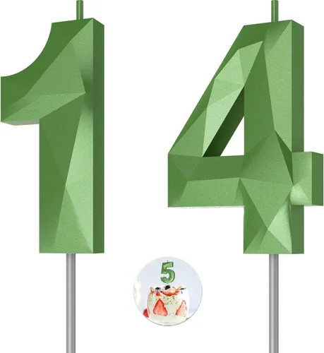 Vista 138 de Velas de cumpleaños con números (0 velas negras), forma de diamante 3D, decoración de pastel de feliz cumpleaños para niños y hombres, cumpleaños