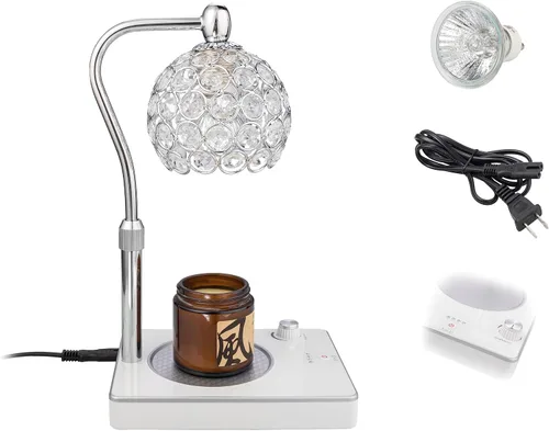 Vista 3 de Lámpara de fragancia de estilo elegante, calentador de velas de arriba hacia abajo ajustable con temporizador, calentador eléctrico de cera