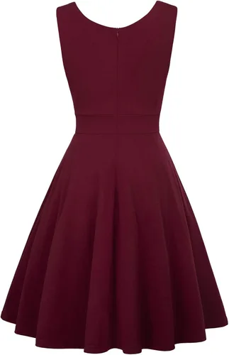 Vista 2 de Vestido de cóctel GRACE KARIN para dama de honor sin mangas con cuello en V