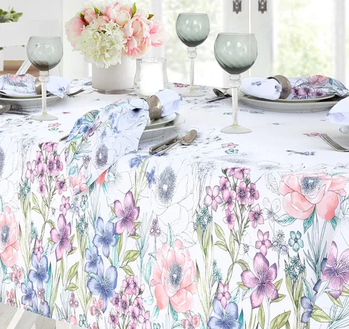 Vista 2 de Newbridge Garden Breeze - Servilletas cuadradas de tela, juego de 8 servilletas de tela fáciles de cuidar y resistentes a las manchas para cenar