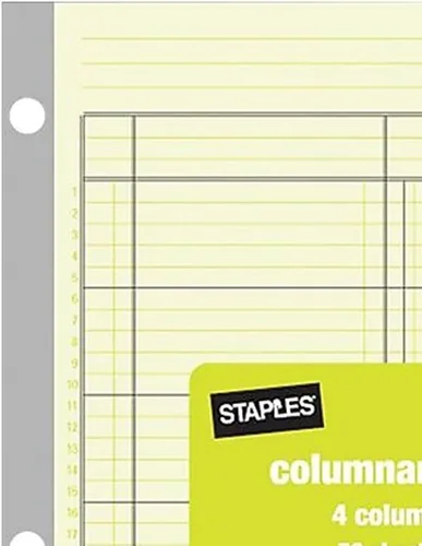 Vista 2 de Staples 217844 Libros columnares de 100 páginas, color verde, paquete de 2 (217844ABF)