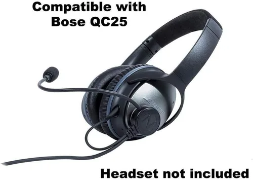 Vista 4 de NFlightMic - Micrófono universal para auriculares de aviación, funciona con auriculares Bose QC25 y QC35 con cancelación de ruido