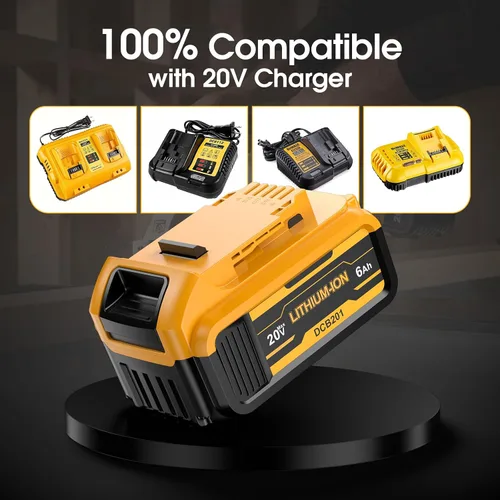 Vista 5 de Paquete de 4 repuestos de 6.0Ah para batería Dewalt 20V Max de litio