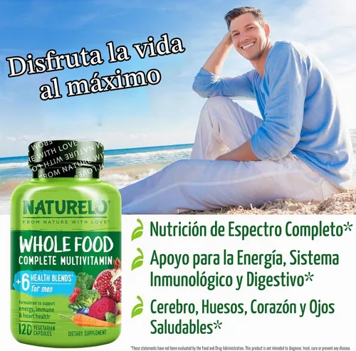 Vista 7 de Naturelo Multivitamina alimentaria completa para hombres, 1