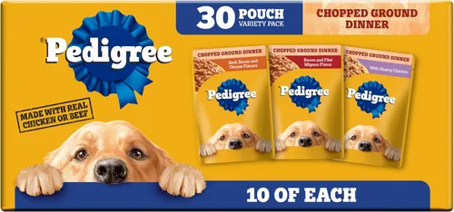 Vista 12 de Pedigree - Bolsa de comida húmeda para perros, carne de res y tocino, 3.5 onzas, 16