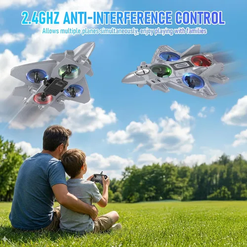 Vista 3 de Avión de control remoto de avión RC para niños de 8 años en adelante, aviones RC Drones de espuma para adultos y niños, juguete de chorro de combate
