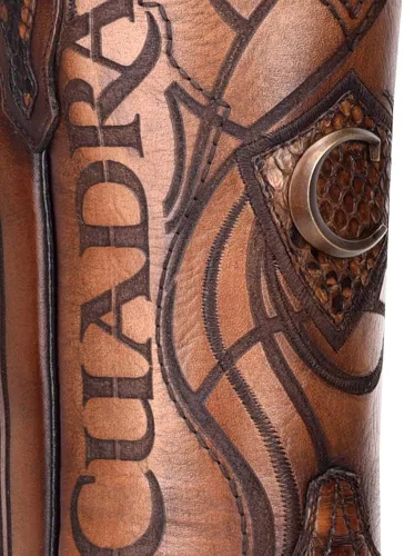 Vista 8 de Cuadra Botas occidentales para hombre en piel auténtica de pitón, Metálico