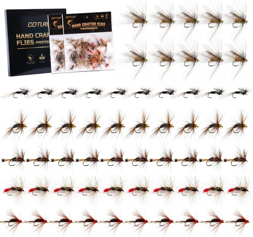 Vista 7 de Goture Fly Fishing Flies Kit,25pcs/30pcs/100pcs Fly Fishing Lures,Dry Flies Wet Flies Streamers Nymphs Flies, Fly Fishing Assortment Kit for Bass