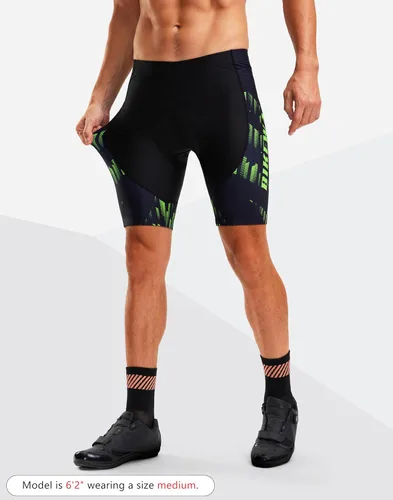 Vista 2 de Pantalones cortos de ciclismo para hombre, acolchados en 4D, para ciclismo, ciclismo en carretera, con bolsillos con cremallera