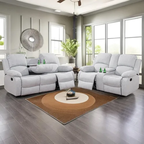 Vista 29 de Sofá reclinable manual, sofá reclinable con portavasos de 3 asientos, sofá de 3 asientos con mesa auxiliar desplegable para sala de estar, oficina