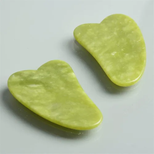 Vista 4 de Rascador de piedra de jade natural, herramientas de masaje Gua Sha, para el cuerpo, meridiano, raspado facial, adelgazante, desintoxicación