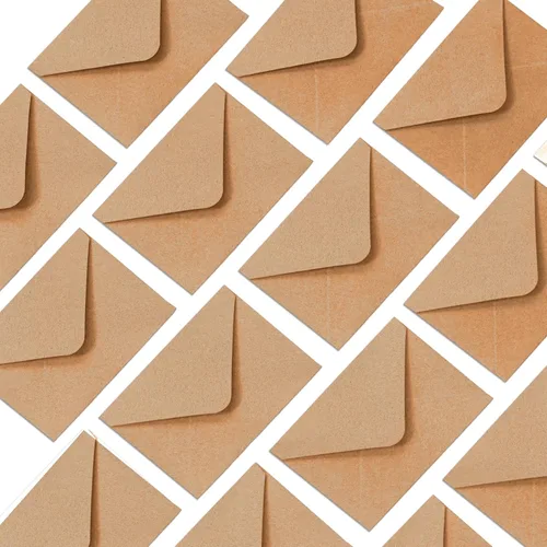 Vista 7 de MATICAN Mini sobres de papel kraft marrón – 100 unidades, 4 x 2.7 pulgadas, perfectos para tarjetas de regalo, bodas, negocios, cumpleaños