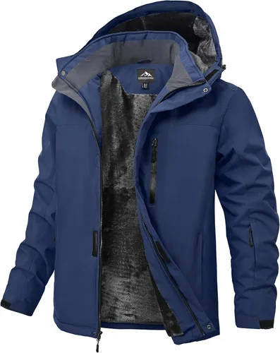 Vista 11 de Chaqueta de nieve de invierno para hombre, impermeable, para esquí, snowboard, lluvia, abrigo, con capucha aislada, forro polar