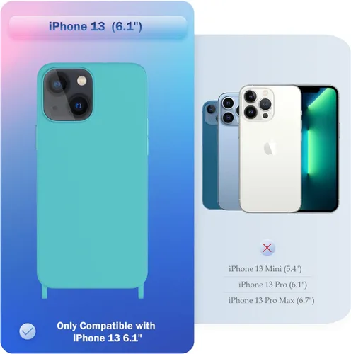 Vista 326 de Funda compatible con iPhone 8 Plus, iPhone 7 Plus/6 Plus/6S Plus con cordón, funda cruzada para iPhone con correa ajustable de silicona para iPhone