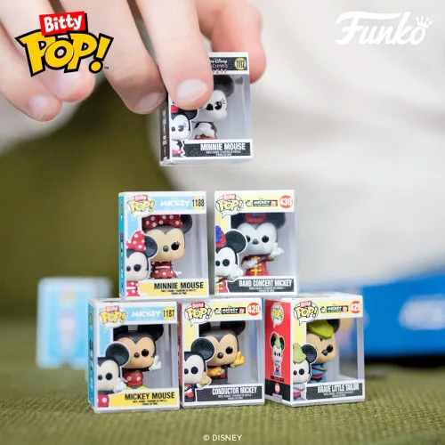 Vista 30 de Funko Bitty Pop! Disney - Minnie, paquete de 4 – Minnie Mouse (vestido rojo), pato margarita, pato Donald y una figura misteriosa sorpresa – 0.9