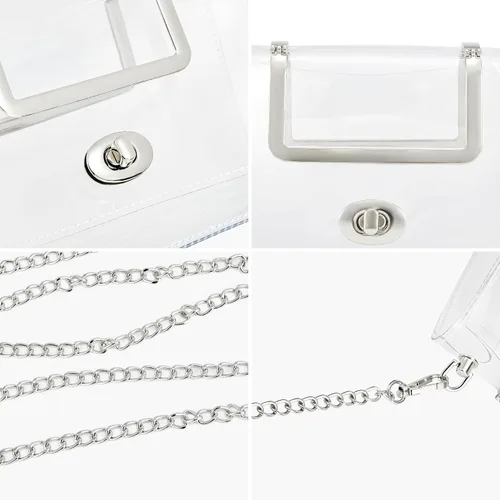 Vista 23 de Bolsa transparente aprobada para estadios: ideal para controles de seguridad rápidos, bolso pequeño transparente para mujer