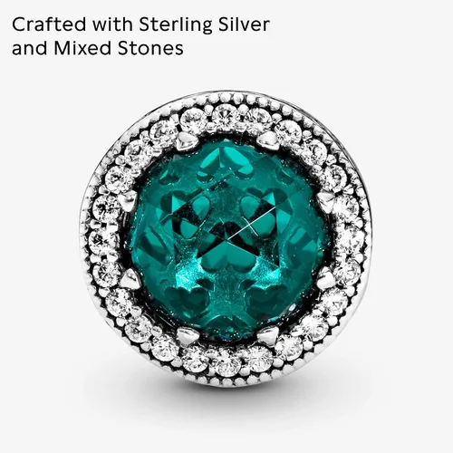 Vista 3 de PANDORA Joyería de cristal verde mar brillante y dije de circonita cúbica en plata de ley Metal Cristal Circonita cúbica