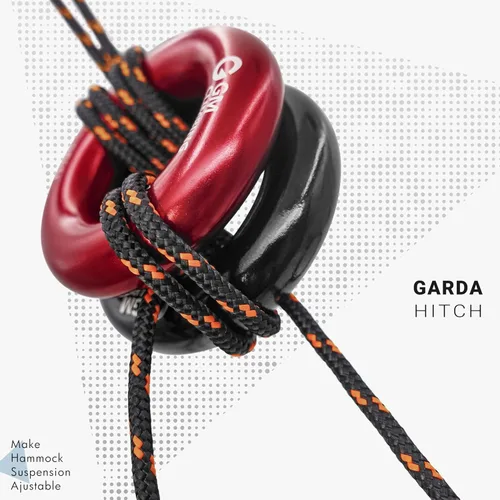 Vista 5 de GM CLIMBING Rappel Ring 25kN para escalada en roca Arborist Rescue Slackline Hammock