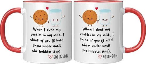 Vista 5 de When I Dunk My Cookies In My Milk I Think Of You - Novelty Coffee Mug White and Many Cute Colors - Funny Gift for Birthday Christmas Thanksgiving