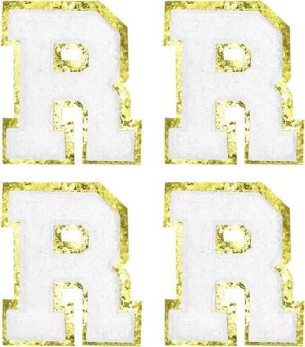 Vista 19 de MECCANIXITY 4 parches de letras de felpilla termo-adhesivas con letras del alfabeto blanco, S de 3 pulgadas de altura para ropa, zapatos, sombreros