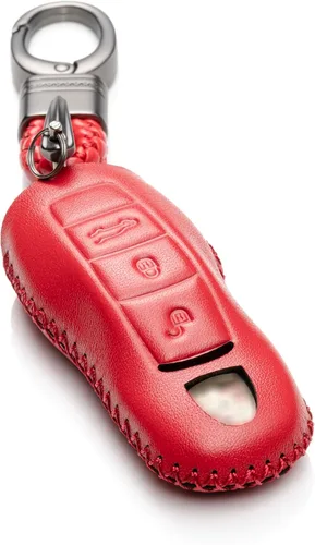 Vista 12 de Vitodeco Funda de piel auténtica con control remoto sin llave compatible con Porsche Panamera, Macan, Cayenne, 911 (3 botones, negro)