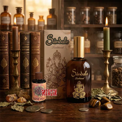 Vista 3 de Perfume Sándalo Concentrado (4.1 fl oz) + Esencia Regalo (0.5 fl oz) – Éxito, Protección y Magnetismo