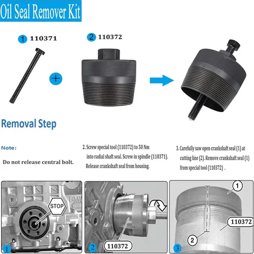 Vista 7 de YMT 2241 Kit de instalador e removedor de sello del cigüeñal delantero adecuado para BMW N20, N26-110371, 110372, 2212822, 119231, 119233