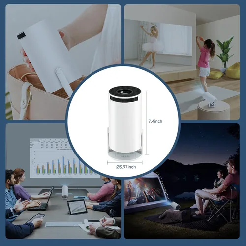 Vista 5 de Mini proyector con WiFi y Bluetooth, proyector portátil actualizado SUMTAB 2025, proyector de video compatible con 1080P y 4K, Netflix integrado