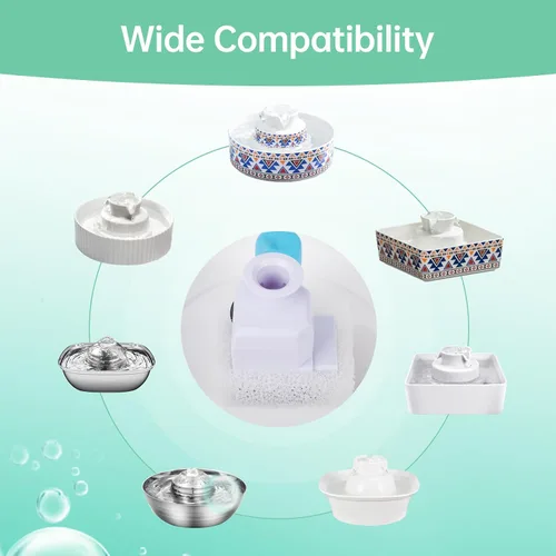 Vista 6 de Paquete de 16 filtros de fuente de agua para gatos para dispensador de cerámica para cupcakes de 2.1L/71 onzas, 16 filtros de carbono y 4 filtros