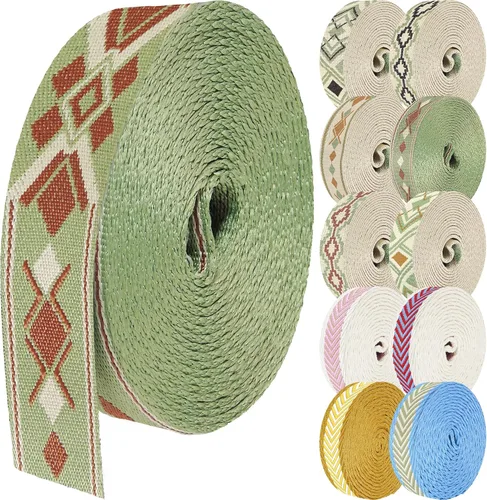 Vista 13 de 1.5 pulgadas Correa de nailon con patrón, correas de cinturón de nailon, correas para bolso, correas para mochila, cinturón de nailon