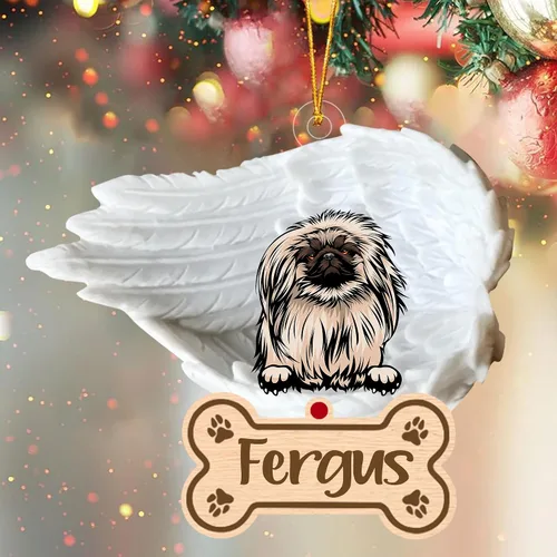 Vista 91 de Adorno de perro afgano de 1 ángel, adorno acrílico 2D personalizado conmemorativo para perros, regalo por pérdida de mascotas, regalo
