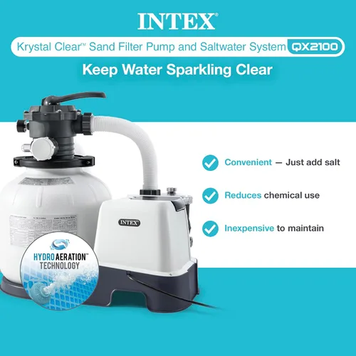 Vista 4 de Intex 26675EG Krystal Clear 1600 GPH Bomba de filtro de arena para piscinas sobre el suelo con OptiFlow Paquete de 2 filtros de sílice pura de alta
