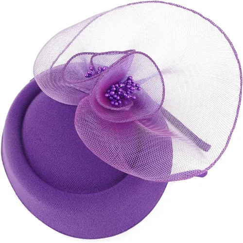 Vista 5 de Cizoe Sombreros de tocado para mujer, sombrero de pastillero de los años 20, 30, 50, vintage, pluma, boliche, velo, boda, té, fiesta, sombrero