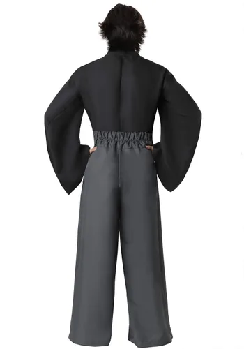 Vista 4 de Conjunto de kimono clásico para hombre, Negro