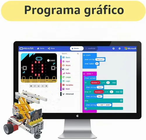 Vista 3 de ELECFREAKS Microbit 32 en 1 Kit de sensor Wonder Kit de aprendizaje programable Makecode con ladrillos de construcción, sensores/placa de expansión