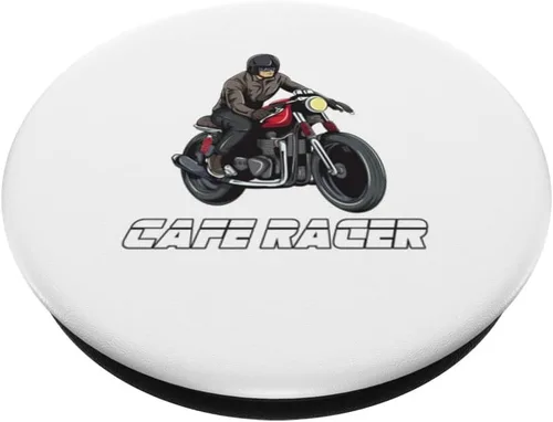Vista 2 de Motocicleta Rider Cafe Racer Vintage Scrambler Moto PopSockets intercambiables PopGrip