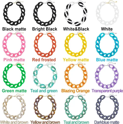 Vista 2 de Firstmeet Collar de acrílico grueso con eslabones de cadena suave, gargantilla de estilo cubano, regalo de joyería para mujer