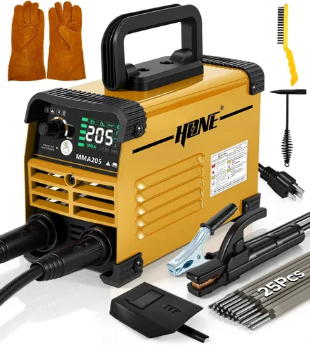 Vista 9 de HONE Máquina de Soldadura MINI Mejorada, 205 Amperios Incluye 25 Varillas Soldador de Electrodo con Soldadura Lift Tig, Máquina Soldadora Mini