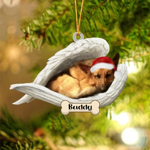 Vista 46 de Afghan Hounds - Adorno de Navidad con alas de ángel durmiente, recuerdo personalizado para perros 2024, adorno de forma acrílica, regalos
