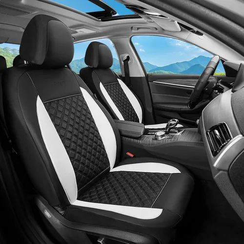 Vista 10 de Fundas de asiento delantero de automóvil, fundas de asiento de cuero para automóviles, protector de asiento de automóvil, impermeable, transpirable