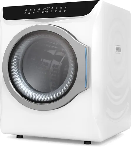 Vista 8 de Zynkez Secadora de ropa portátil de 2.5 pies cúbicos, secadora eléctrica compacta de 1400 W con tambor de acero inoxidable, carga frontal de tambor