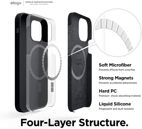 Vista 3 de elago Funda magnética de silicona compatible con MagSafe compatible con iPhone 12 y compatible con iPhone 12 Pro de 6.1 pulgadas, imanes integrados