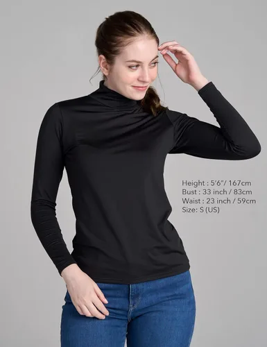 Vista 3 de LAPASA Women Mock Neck Thermal Underwear Top Undershirt Lightweight Midweight Fleece Lined Long Sleeve Base Layer L87L89