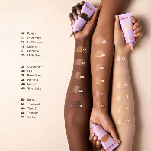 Vista 7 de Tower 28 Base de maquillaje con SPF 30, protector solar tintado SunnyDays 05 FAIRFAX