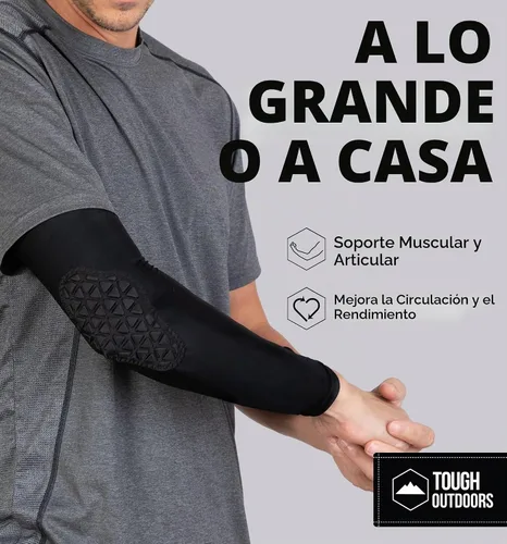 Vista 5 de Tough Outdoors Manga acolchada para el brazo, manga de codo acolchada, manga de brazo de baloncesto, manga para codo de voleibol, almohadilla