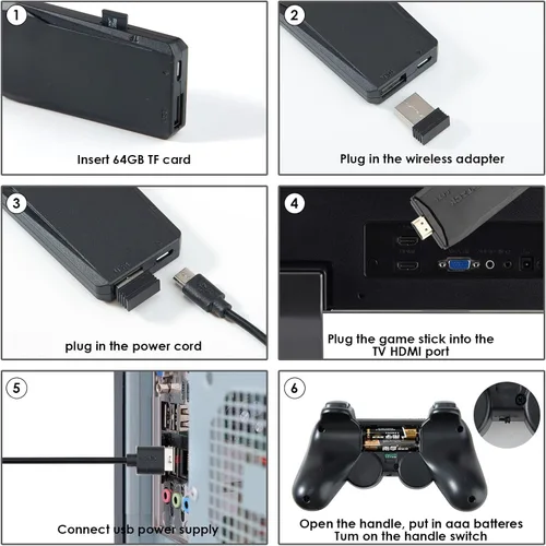 Vista 6 de New Retro Gaming Console,Video Games Built-in 20,000+Classic Games,15 Classic Emulators,4K HDMl Output and 2.4GHz Game Stick Pro,Plug & Play