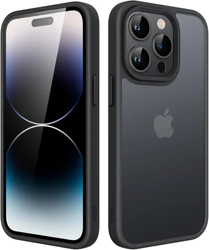 Vista 7 de JETech Funda mate para iPhone 14 de 6.1 pulgadas, a prueba de golpes, protección contra caídas de grado militar, cubierta trasera translúcida