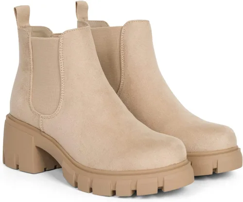 Vista 4 de CARMEN - Botines Chelsea de tacón medio con suela de lengüeta para mujer, con doble elástico