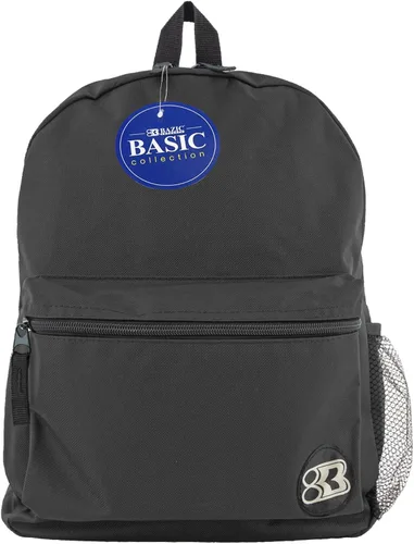 Vista 4 de BAZIC - Mochila escolar de 16 pulgadas, color negro, ligera, con parte